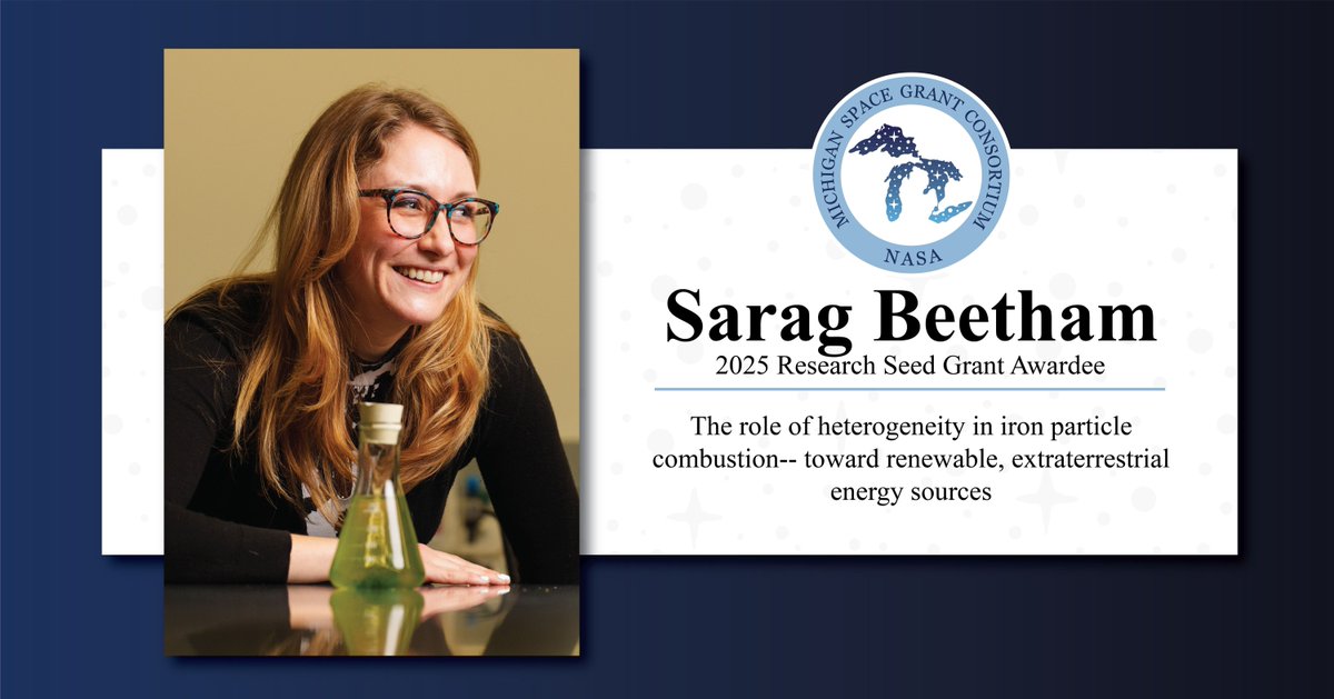 Meet our 2025 Awardees! Professor Beetham from @OaklandU received a Research Seed Grant award for “The role of heterogeneity in iron particle combustion-- toward renewable, extraterrestrial energy sources."