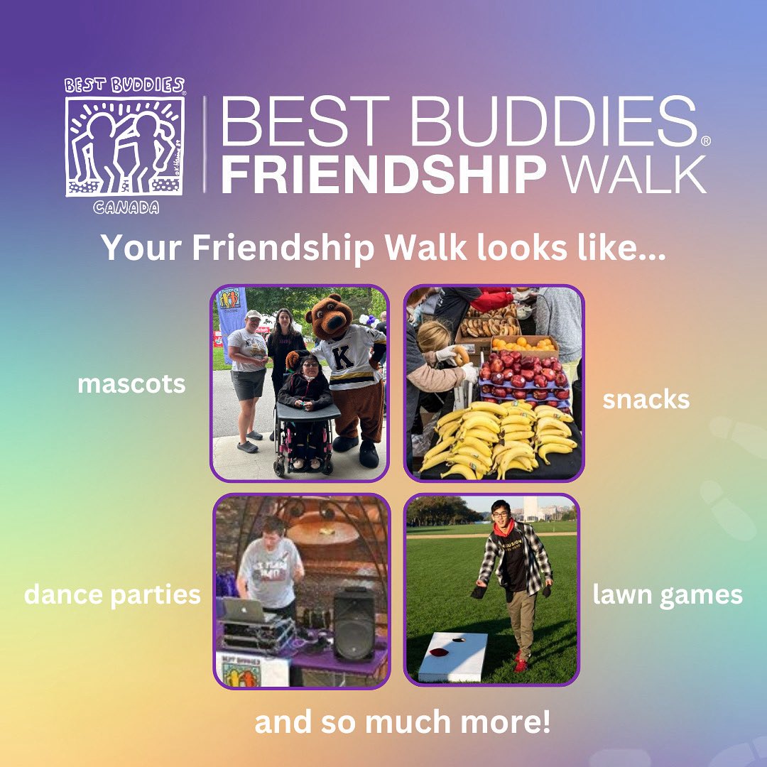 There’s something for everyone at the Friendship Walk!🎉 Discover exciting activities, meet new friends, and celebrate inclusion with the greater Best Buddies community!🫶🏻🤩

👟Don’t miss out - register for a Walk near you at bestbuddies.ca/friendshipwalk

#WalkWithBBC2025 #friendship