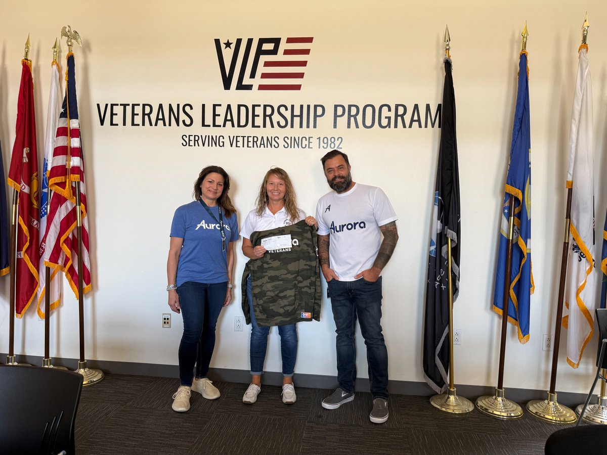 We'd like to thank the team at Aurora Innovation's for their amazing donation to VLP from the proceeds of their Aurora Veterans sweatshirt fundraiser!  We appreciate you thinking of VLP and on behalf of the nearly 8,000 local Veterans we empower yearly, THANK YOU!

#WeAreVLP