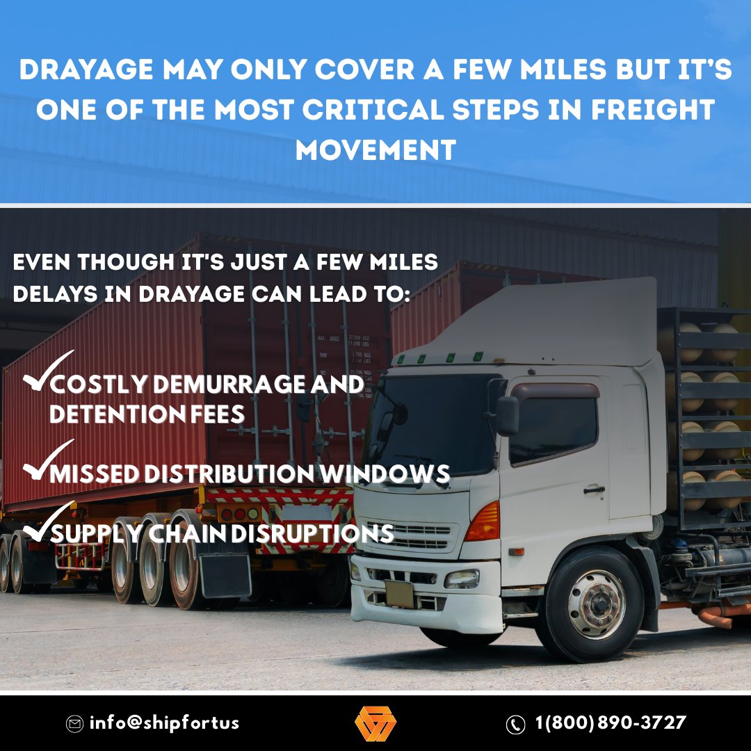 ionioxa's tweet image. Drayage may only cover a few miles — but it’s one of the most critical steps in freight movement.

This short-haul service moves containers from ports or rail terminals to warehouses, cross-dock facilities, or distribution centers.

#LogisticsExperts #SupplyChainSolutions