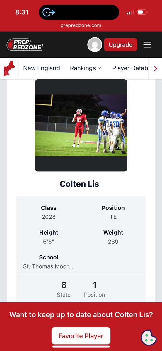 #1 TE in class of 28’ in New England. Still more work to be done! <a href="/ScoutingNE/">Coach Silva</a> <a href="/PRZNewEngland/">Prep Redzone New England</a> <a href="/STMCT_Football/">St. Thomas More Football</a> <a href="/Coach_Ander5on/">Coach Anderson</a>