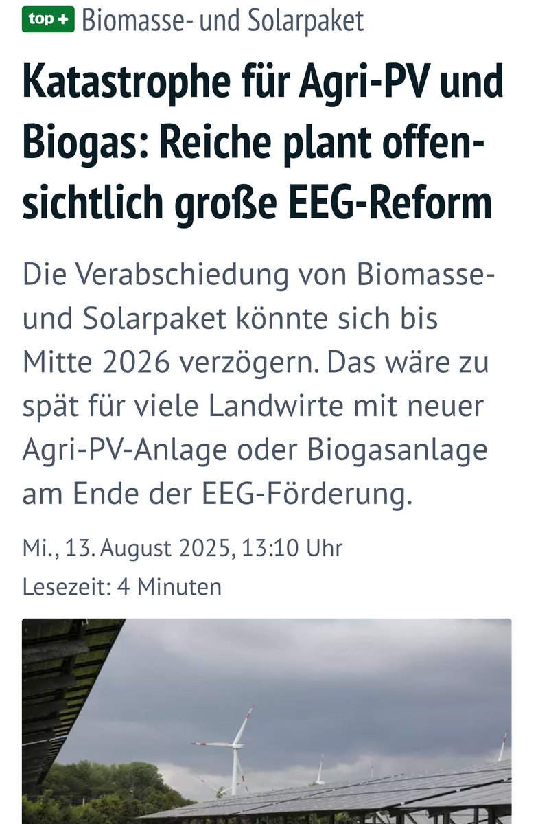 Ich wiederhole mich da ja gerne: Die #Landwirtschaft beklagt sich immer gerne über die Grünen.
Dass es die Grünen waren, die ihnen über #Biogas, #PV &amp; #Windkraft neue Einkommensquellen ermöglicht haben, wird gerne totgeschwiegen.
Und jetzt werden die Unterschiede halt sichtbar!