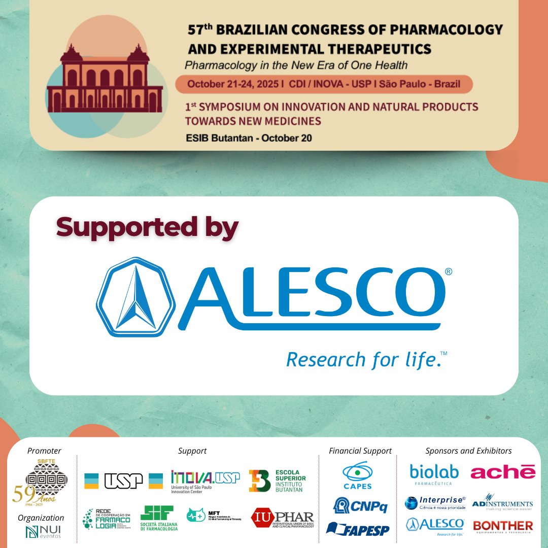 Parceria com a Alesco no 57th Brazilian Congress of Pharmacology and Experimental Therapeutics

Para saber mais, acesse: sbfte.org.br/parceria-com-a…