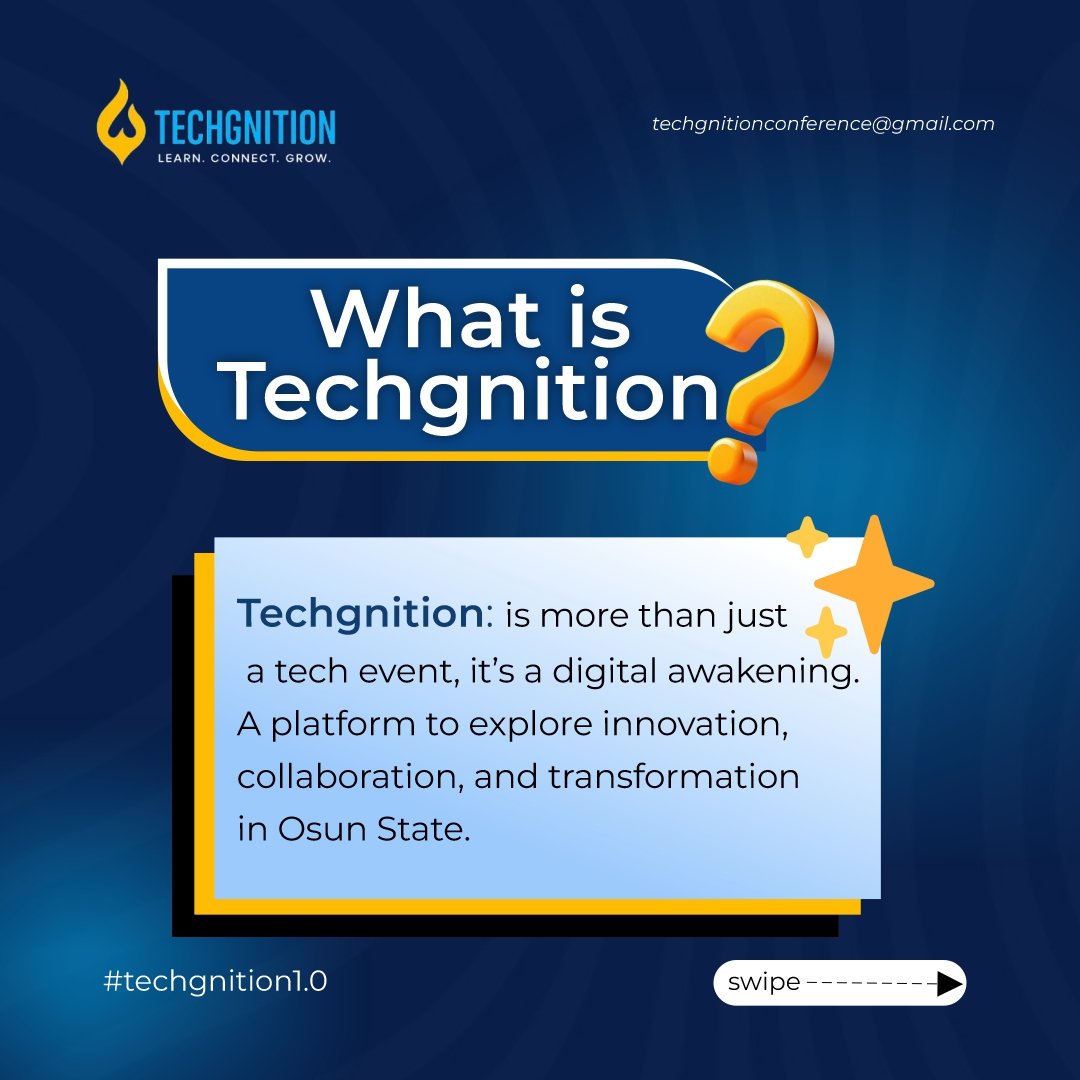 techgnition's tweet image. What is Techgnition?

It’s not just a tech event,  it’s where tech meets real life.

Whether you&apos;re a student, tech enthusiasts, creative, or entrepreneur, this is for you.

This is #BeyondTech.
#Techgnition #OsunTech #TechForEveryone #BeyondTech