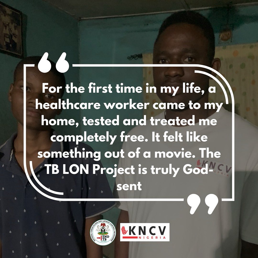 Hope came to Abraham, not from a hospital, but from a student at a TB outreach.

One question changed his life, it could change someone you know, too.

Click to read full story 👇🏽 

kncvnigeria.org/from-a-phone-c…

#KNCVNigeria #EndTB #YesWeCanEndTB #checkAmo