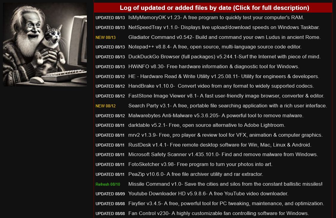 GeekOnTheLoose's tweet image. ▸ See the list. 👁️
▸ Love the list. 😍
▸ Share the list. 😇
Today's list of free software from OlderGeeks.com
No ads - no crapware - no b.s. since 2008!
#FreeSoftware
#computers #software