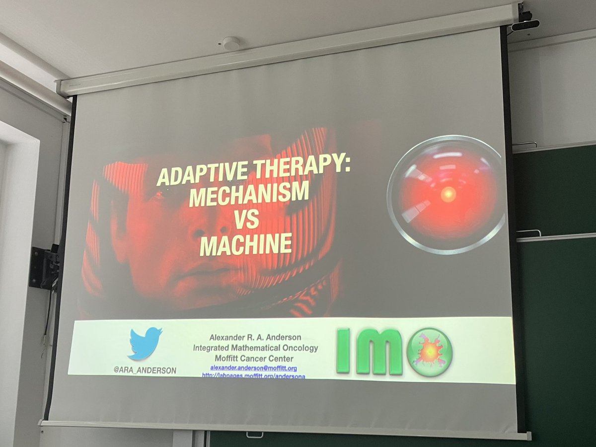 Returning the favour: <a href="/ara_anderson/">Sandy Anderson</a> closes the MathMed conference talking about the power of adaptive therapy with a 2001-inspired intro!