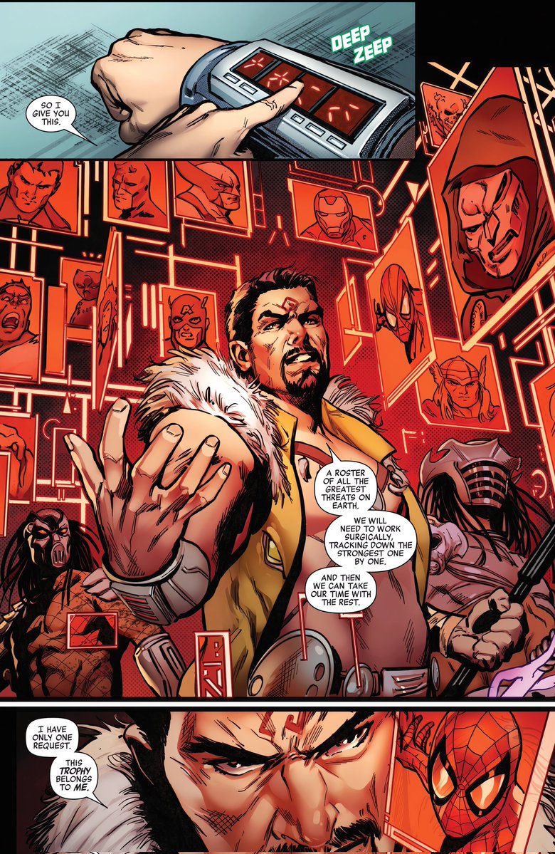 Ben Reilly (@benreilly_6160) on Twitter photo PREDATOR KILLS THE MARVEL UNIVERSE #01 by <a href="/Benjamin_Percy/">Benjamin Percy</a>, <a href="/marc_ferreira/">Marcelo Ferreira - Comic Artist</a> & <a href="/danielpicci8/">Daniel Picciotto</a> begins the ruthless attack of the Yautjas to make Earth their new home and they are not alone, because Kraven the Hunter is a dangerous ally! It was a great issue, the art was awesome! 🟣 PREDATOR KILLS THE MARVEL UNIVERSE #01 by <a href="/Benjamin_Percy/">Benjamin Percy</a>, <a href="/marc_ferreira/">Marcelo Ferreira - Comic Artist</a> & <a href="/danielpicci8/">Daniel Picciotto</a> begins the ruthless attack of the Yautjas to make Earth their new home and they are not alone, because Kraven the Hunter is a dangerous ally! It was a great issue, the art was awesome! 🟣