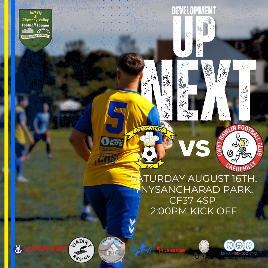 Cwrt Rawlin FC (@cwrtrawlinfc) on Twitter photo ⚽️ UP NEXT
Looking to build on our recent results, our firsts are up against <a href="/AberdareTown/">Aberdare Town FC</a> this weekend at home.
Our development are looking to build on their last win, they come up against <a href="/cilfynyddafc/">Cilfynydd AFC</a> reserves away from home. ⚽️ UP NEXT
Looking to build on our recent results, our firsts are up against <a href="/AberdareTown/">Aberdare Town FC</a> this weekend at home.
Our development are looking to build on their last win, they come up against <a href="/cilfynyddafc/">Cilfynydd AFC</a> reserves away from home.