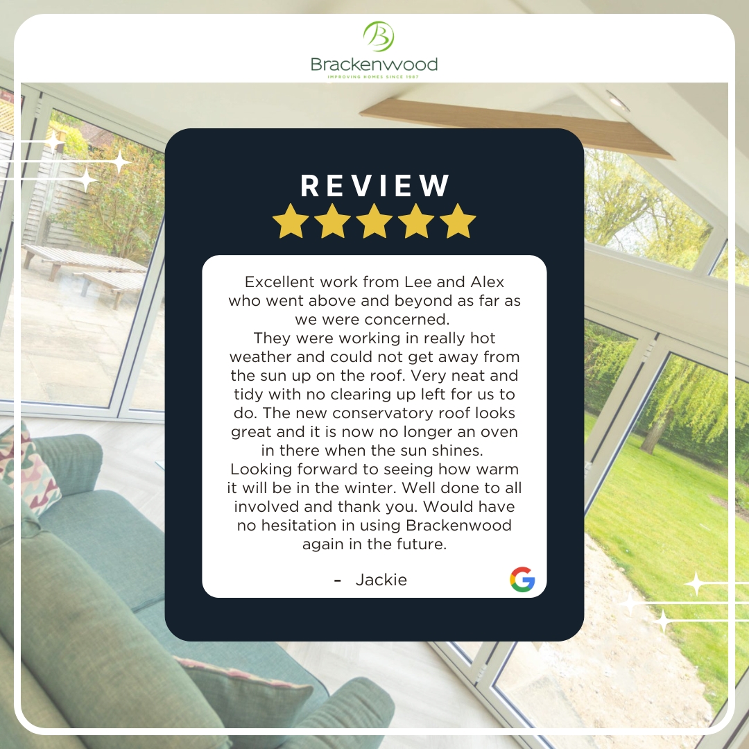 ⭐ ⭐ ⭐ ⭐ ⭐
Our customers are at the heart of everything we do. Your 5-star feedback reminds us why we’ve been committed to excellence since 1987. Thank you for choosing Brackenwood Windows.
-
#BrackenwoodWindows #FiveStarService #CustomerSatisfaction
#QualityYouCanTrust