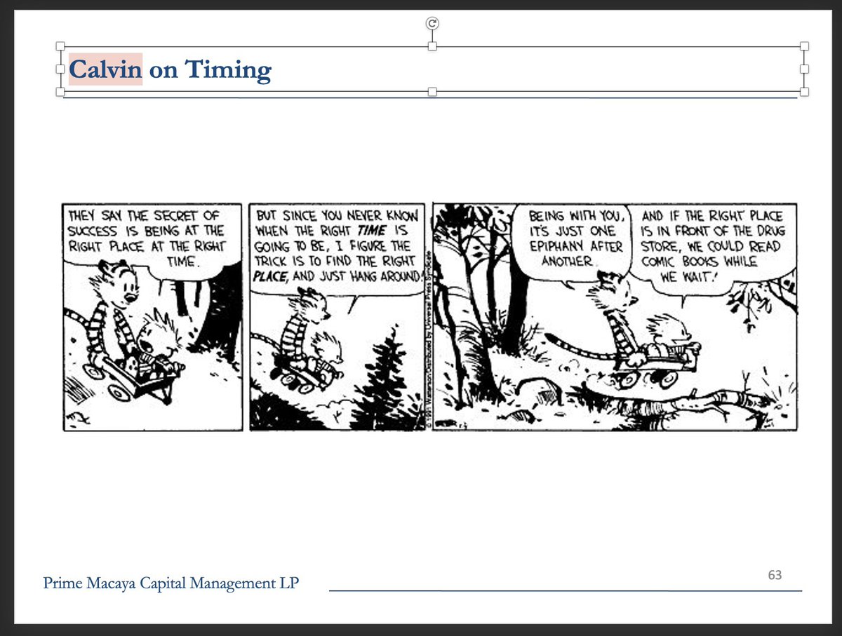Calvin on timing...