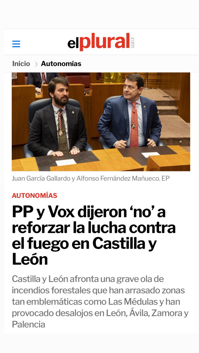 Incendios en Zamora, Salamanca, destruyendo Las Médulas en León…
Gracias a esos patriotas de pulsera que hace unos meses votaron esto⬇️