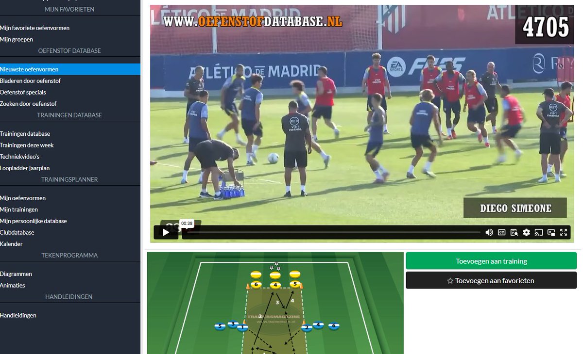 Een uitspeelvorm 3v2 met hoge intensiteit van de training van Atlético Madrid (Diego Simeone): oefenstofdatabase.nl/?page=exercise…