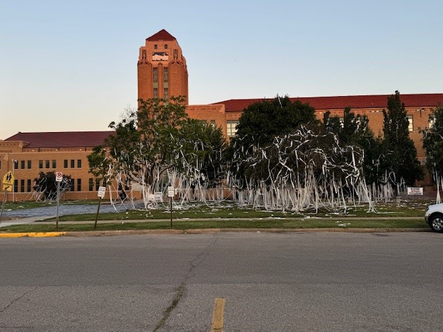 Seniors TP-ing North High the night before the first day of school is a decades-old tradition. Freshmen start today. #KAKEnews