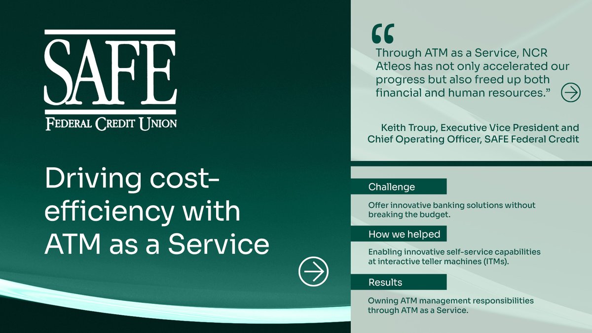 SAFE Federal Credit Union transitioned from a capital-heavy #ATM ownership model to a flexible service-based approach—boosting operational agility, enhancing security and creating more meaningful member connections. ncratleos.com/insights/safec…
#AccessExpanded