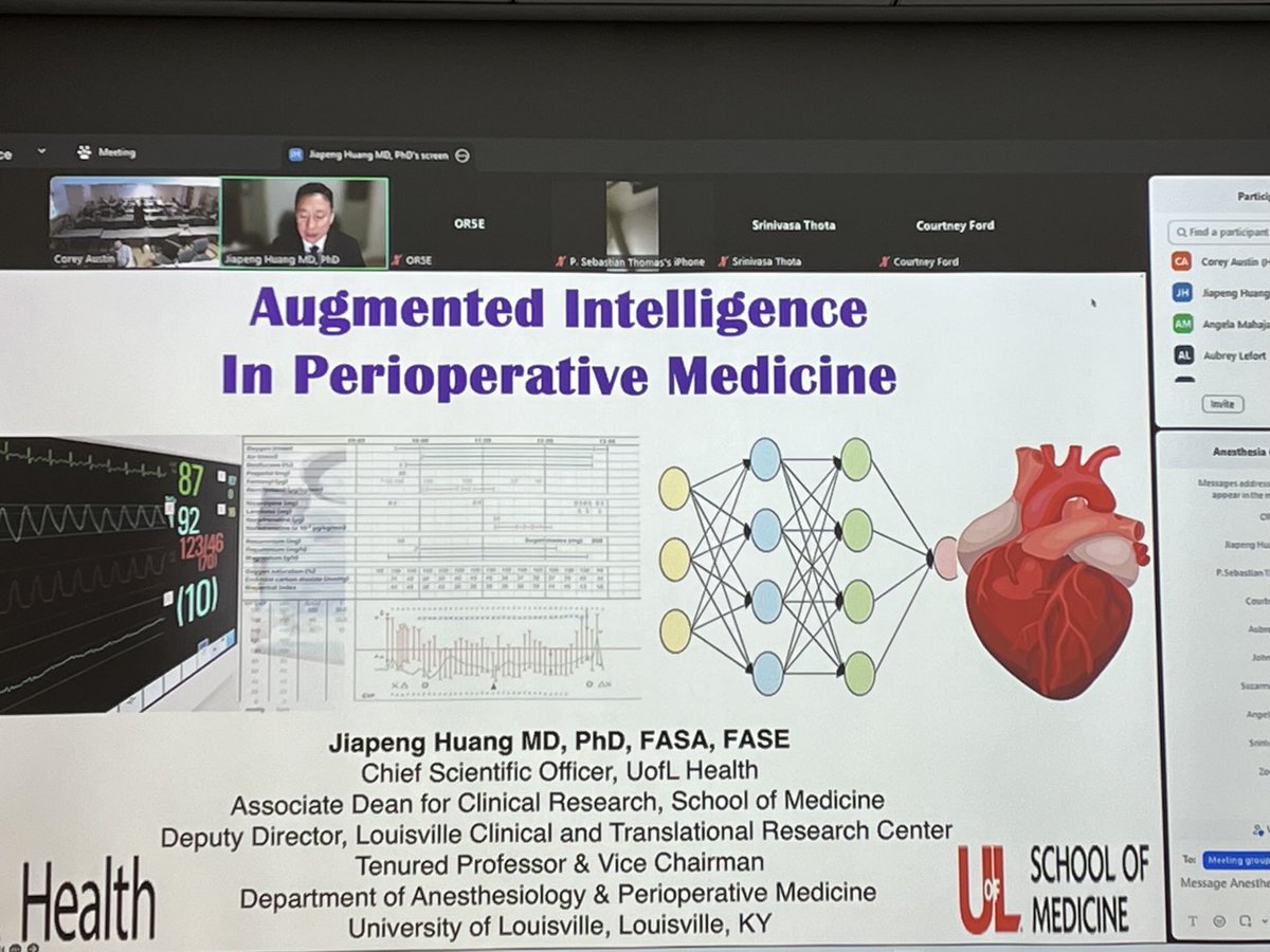 ⁦<a href="/jiapenghuang/">Jiapeng Huang</a>⁩ Thank you for sharing your expertise and insights on AI in anesthesia at Upstate University Anesthesiology Grand Rounds!