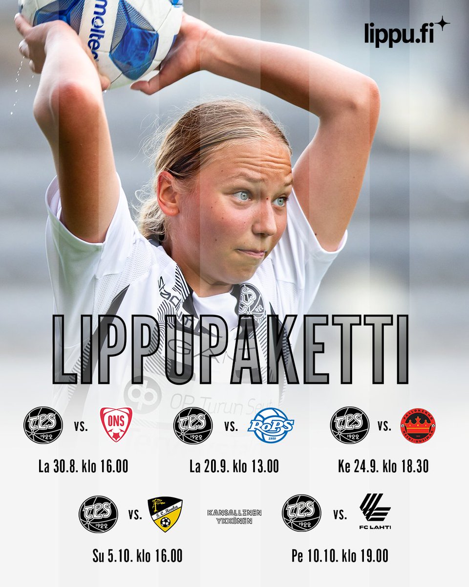 Lippupaketti Tepsin loppukauden Kansallisen Ykkösen karsintasarjan kotipeleihin nyt myynnissä!

🎫 Lippupaketit myy Lippu.fi: lippu.fi/event/tps-jalk…

📝 Lue lisää kotisivuilta: fc.tps.fi/uutiset/loppuk…

📸 Teemu Saarinen
#FCTPS #KansallinenYkkönen #Turku #TKOMV