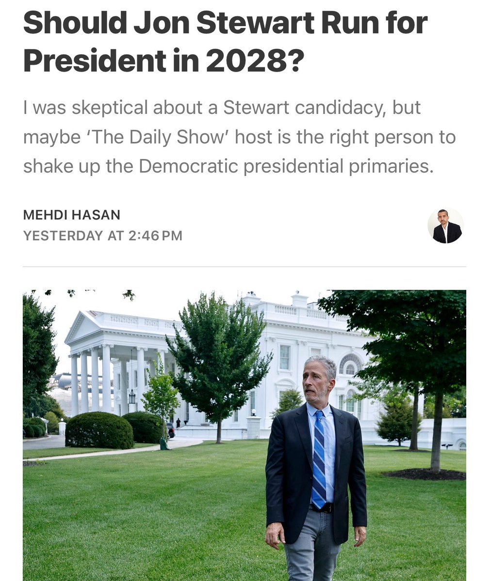 The Tennessee Holler (@thetnholler) on Twitter photo 👀 From <a href="/mehdirhasan/">Mehdi Hasan</a> : “The clamor for a Jon Stewart presidential candidacy is growing.”
Consider us part of the clamor! <a href="/jonstewart/">Jon Stewart</a> #DraftJonStewart
open.substack.com/pub/zeteo/p/sh… 👀 From <a href="/mehdirhasan/">Mehdi Hasan</a> : “The clamor for a Jon Stewart presidential candidacy is growing.”
Consider us part of the clamor! <a href="/jonstewart/">Jon Stewart</a> #DraftJonStewart
open.substack.com/pub/zeteo/p/sh…