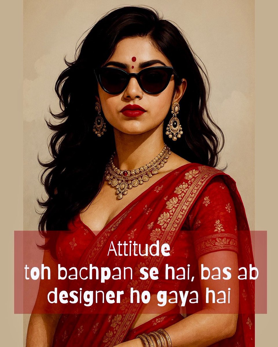 KokumStudio's tweet image. "Áttitude toh bachpan se tha…
Bas pehle school ki uniform ke saath aata tha,
Ab Studio Kokum ki retro print saree ke saath aata hai.
Pleats loose ho ya pallu hawa mein ud raha ho —
Main toh wahi carefree main hoon,
Bas thoda zyada glamorous!" ✨💃

#StudioKokum  #SareeWithSwag