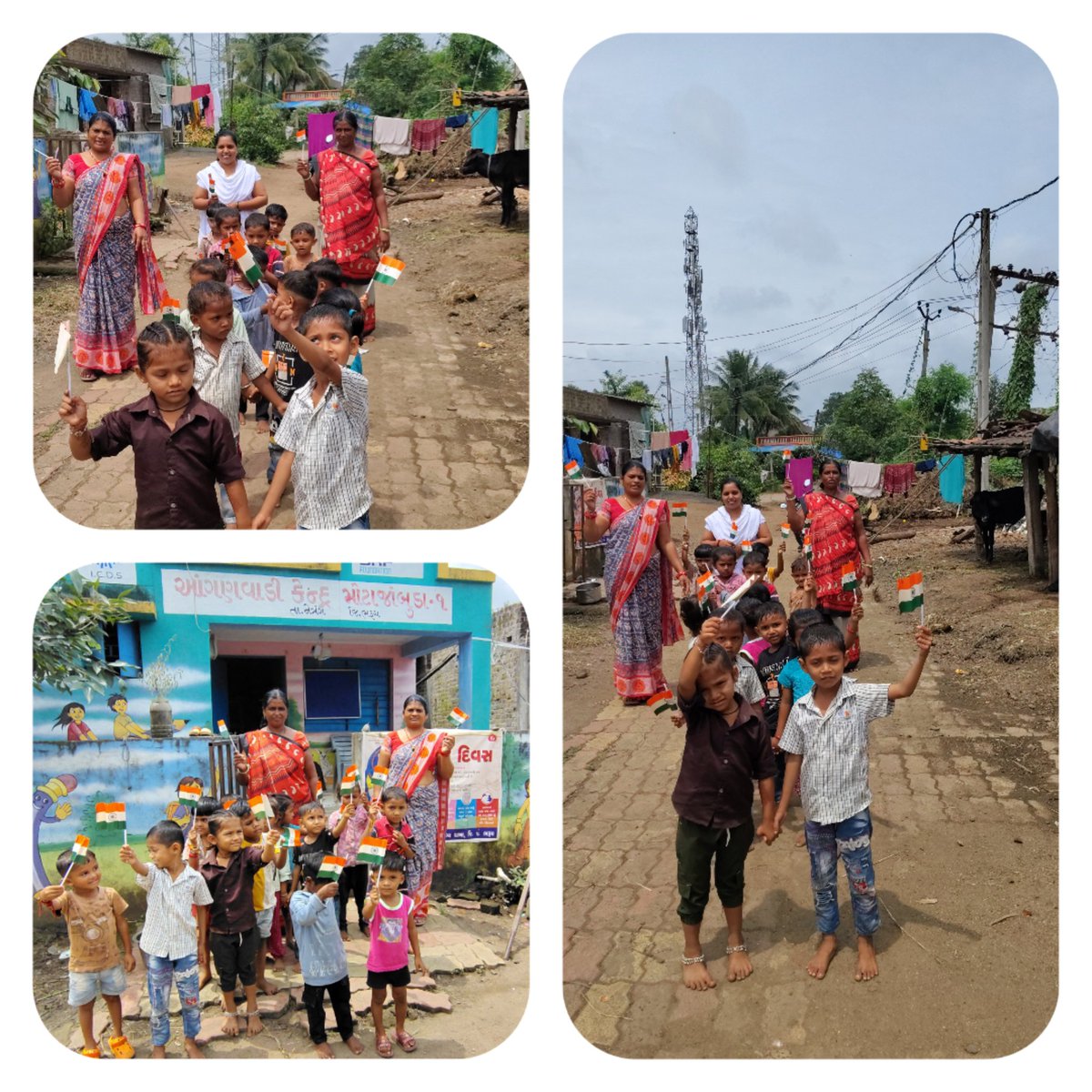 આજ રોજ આયુષ્માન આરોગ્ય મંદિર કાકડકૂઈના સેજાના ગામ મોટાજાબુડા ખાતે આંગણવાડીના નાના નાના ભુલકાઓ દ્વારા ત્રિરંગા રેલી યોજવામાં આવી હતી...