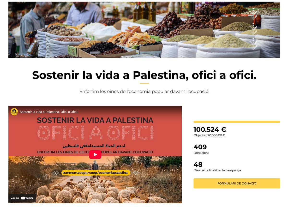 Coop57 Catalunya (@coop57catalunya) on Twitter photo 🍉La campanya de <a href="/FundacioCoop57/">Fundació Coop57</a> per enfortir l’economia popular palestina ha superat els 100.000 € en aportacions.
🗓️Continuarà oberta fins a finals de setembre.
👩🏾🌾👩🏾🍳 🌱Perquè cada ofici que resisteix, sosté un tros de Palestina.
🔗summum.coop57.coop/economiapalest… 🍉La campanya de <a href="/FundacioCoop57/">Fundació Coop57</a> per enfortir l’economia popular palestina ha superat els 100.000 € en aportacions.
🗓️Continuarà oberta fins a finals de setembre.
👩🏾🌾👩🏾🍳 🌱Perquè cada ofici que resisteix, sosté un tros de Palestina.
🔗summum.coop57.coop/economiapalest…