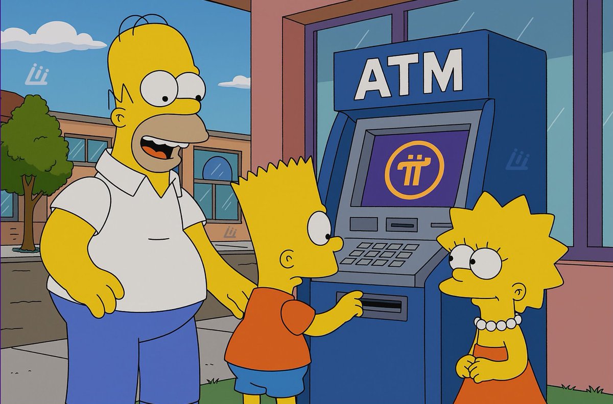 📌 When “The Simpsons” Withdraw Pi Network from an ATM – Future Vision or  Just a Meme? 💡 This hilarious image of Homer, Bart, and Lisa standing in  front of an ATM