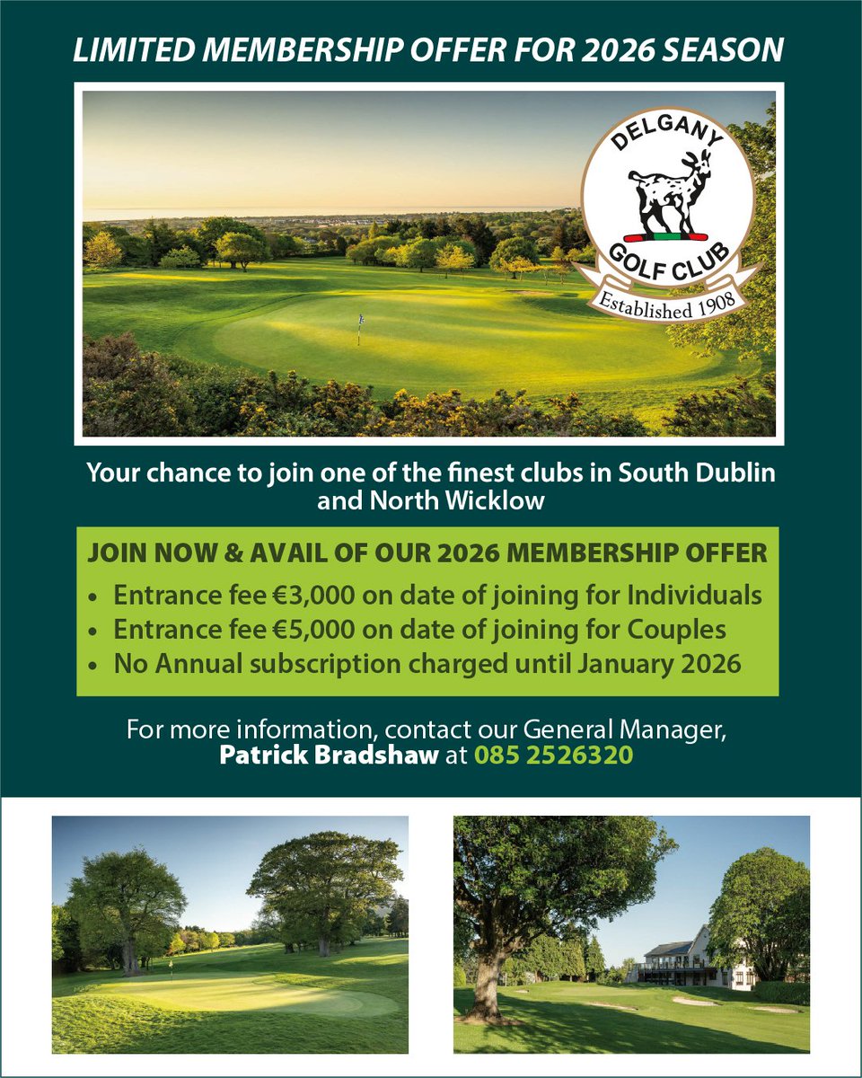 Any new members joining now will pay no subscription this year, four months free golf effectively. But hurry as we only have five spots to fill.