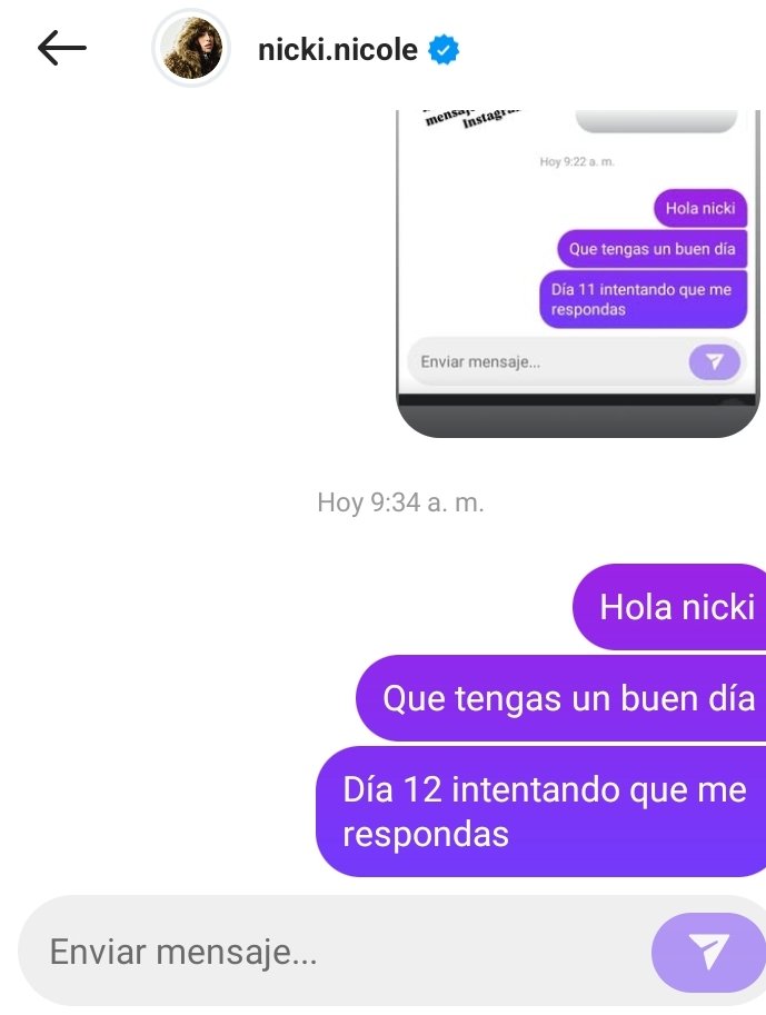 Día 12 intentando que naiki me responda un mensaje al privado en Instagram <a href="/Nicki_Nicole19/">nicole</a>
