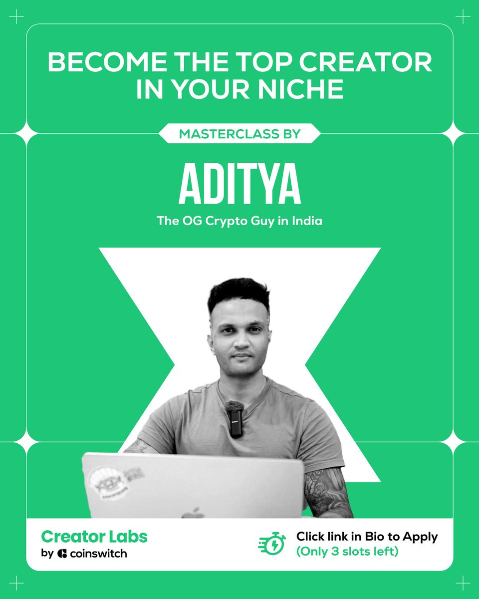 CoinSwitch's tweet image. the OG @cryptoady joins us to mentor YOU.
you might also know him as @CryptooIndia 👀  

last 3 slots left! 

apply now: creatorlabs.coinswitch.co
(link also in bio)  

#Crypto #Influencer #CryptoInfluencer #CreatorProgram