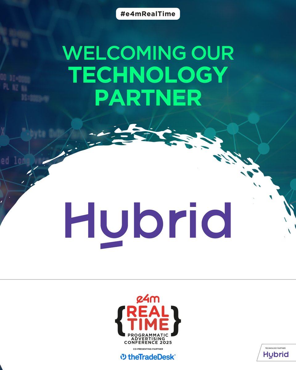 e4mevents's tweet image. 🚀 Thrilled to welcome @TheTradeDesk as Co-Presenting Partner &amp;amp; Hybrid INSEA as Technology Partner for #e4mRealTime 2025!
The future of programmatic is driven by innovation, expertise and collaboration. 💡
#AdTech #MarTech #AI #e4mEvents