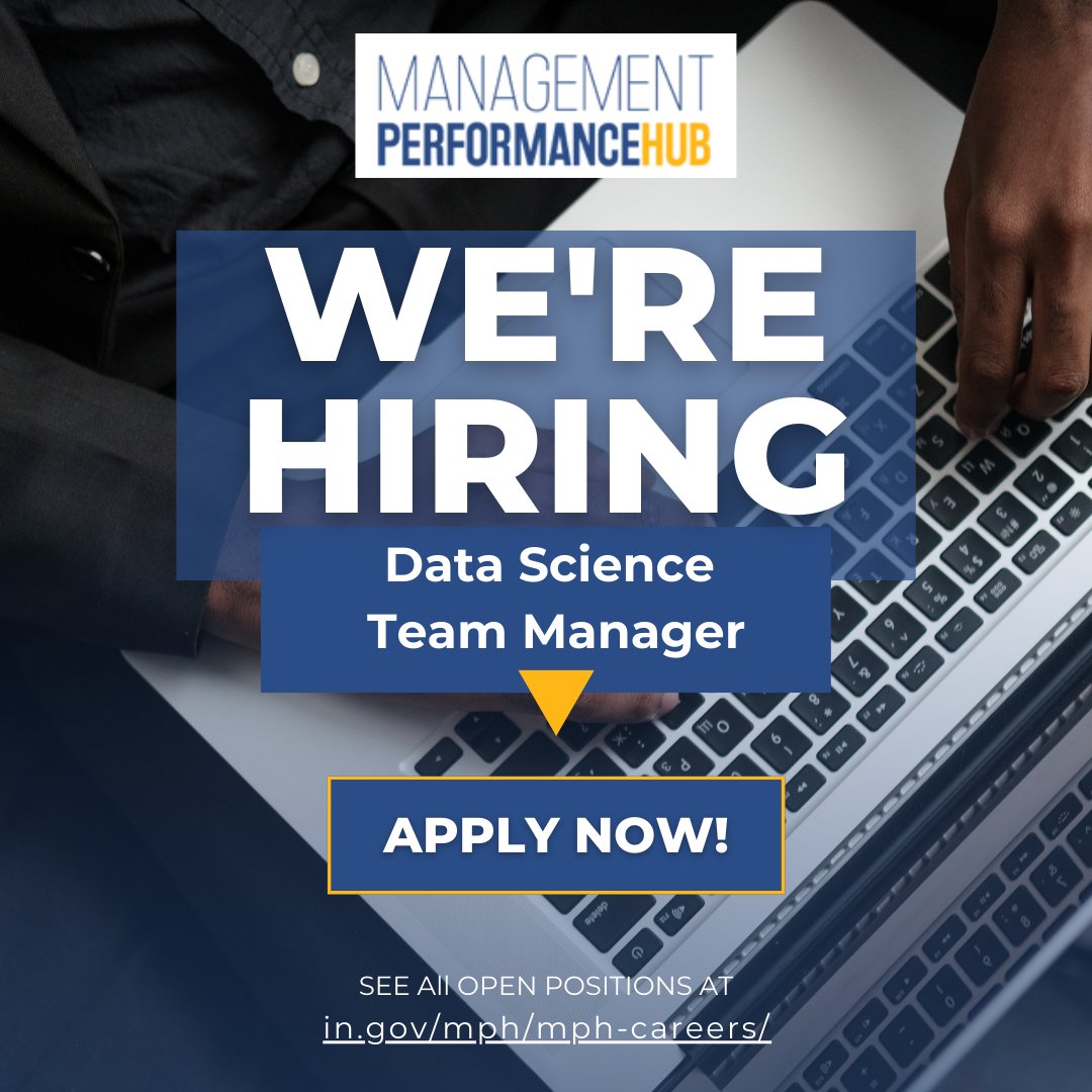 Want to work for MPH? We are looking for a Data Science Team Manager to join our team. All qualified candidates are welcome to apply! 

in.gov/mph/mph-career…