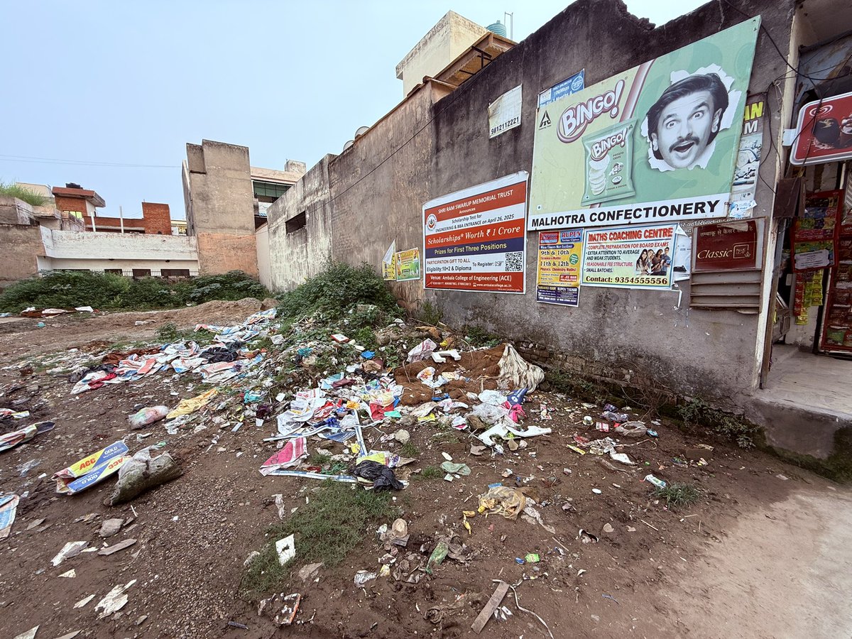 CAdeepakbhola's tweet photo. @anilvijminister @cmohry @NayabSainiBJP please look at the condition of demolition and construction garbage lying unattended for so many days that too in rainy season. Complained so many times but no help. Please help https://t.co/BaT4aMtoaj