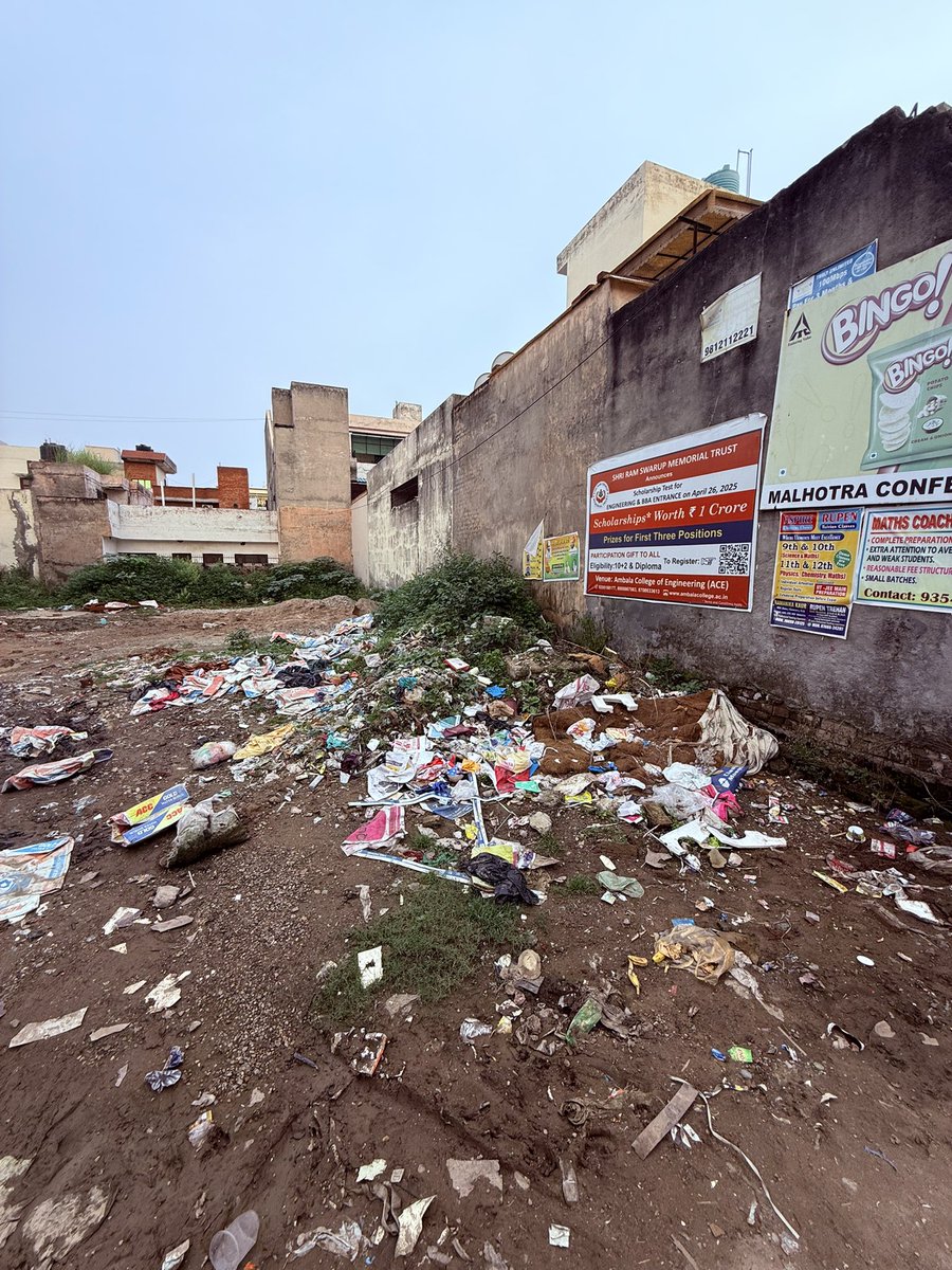 CAdeepakbhola's tweet photo. @anilvijminister @cmohry @NayabSainiBJP please look at the condition of demolition and construction garbage lying unattended for so many days that too in rainy season. Complained so many times but no help. Please help https://t.co/BaT4aMtoaj