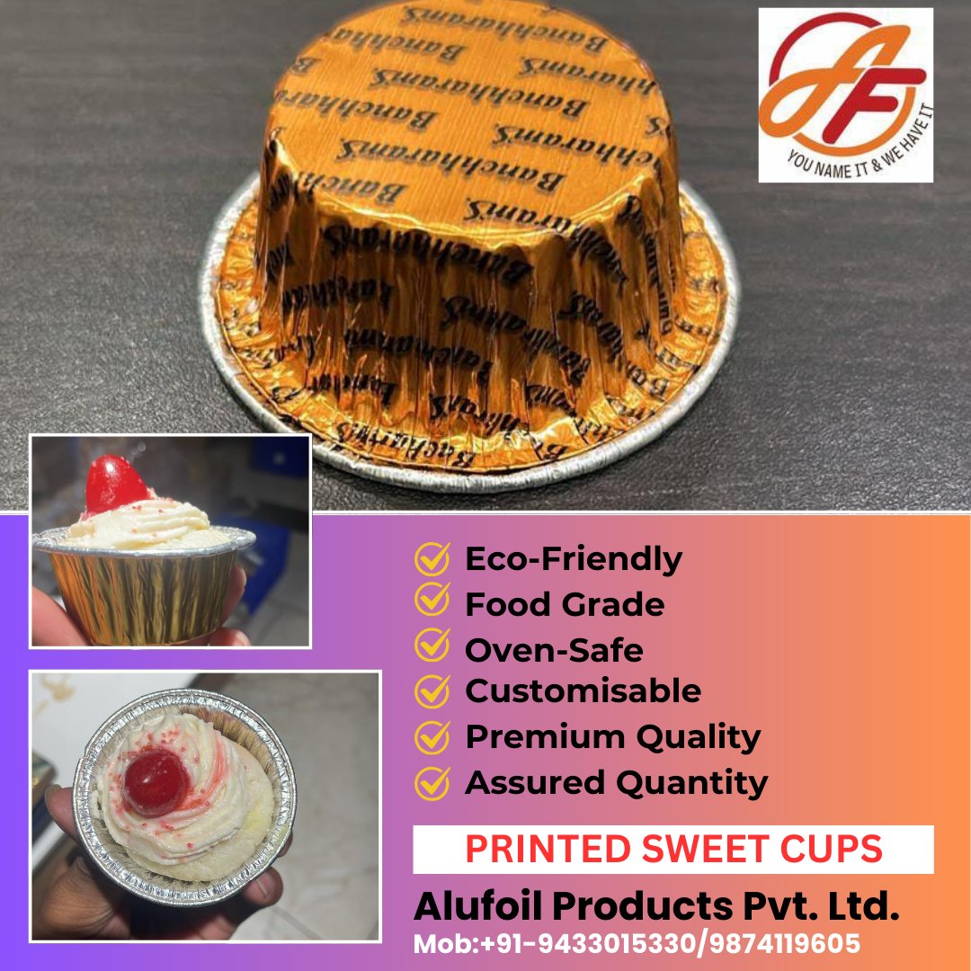 alufoilindia's tweet image. Round Shape Aluminium Foil Container (70ml &amp;amp; 80ml)
#goldheartcake #bakingcups #muffincup #foilcups #bakery #bakingcupcakes #bakingcup #muffincups #coloredcontainer #sweetcupcakes #sweetcups #hotelier #cakeshop #goldenfoilcups #chocolatier  #sweetshop #sweetshoppe #mithaicups