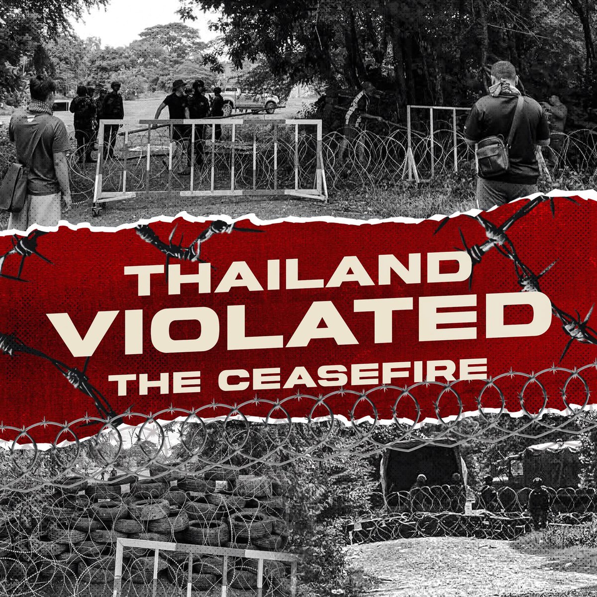 TickTickMaMa's tweet photo. Thailand violated the ceasefire! 

#CambodiaNeedPeace 
#ThailandViolatesCeasefire https://t.co/jpo70HA6Iq