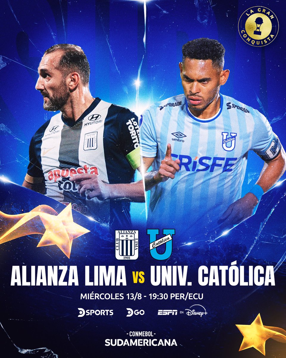 Sudamericana's tweet photo. 🇵🇪⭐️🇪🇨 ¡Partidazo en la CONMEBOL #Sudamericana! Juegan @ClubALoficial y @UCatolicaEC por la ida de Octavos de Final.

#LaGranConquista https://t.co/nk6WE9kDPJ