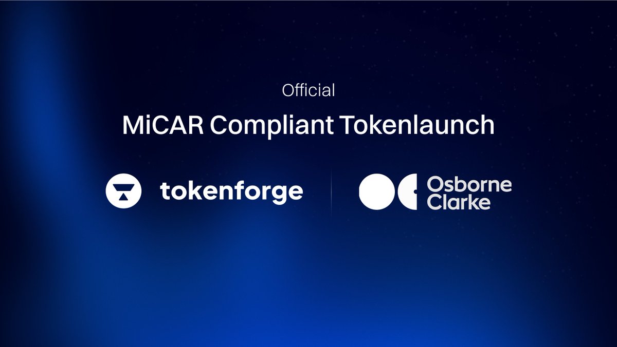tokenforge (@tokenforge) on Twitter photo Together with our partner <a href="/OsborneClarke/">Osborne Clarke</a> we have launched $TKFG, the utility token powering our infrastructure and fully aligned with MiCAR.
This marks one of the first MiCAR-compliant whitepaper registration for a utility token in Germany.
Strengthening the legal and Together with our partner <a href="/OsborneClarke/">Osborne Clarke</a> we have launched $TKFG, the utility token powering our infrastructure and fully aligned with MiCAR.
This marks one of the first MiCAR-compliant whitepaper registration for a utility token in Germany.
Strengthening the legal and