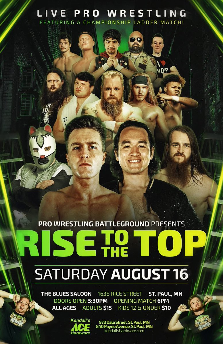 Kyle Pro (@kylepro4) on Twitter photo 🚨THIS SATURDAY🚨
<a href="/ProBattleground/">PWBattleground</a>🪜RISE TO THE TOP🪜
🏠The Blue Saloon St. Paul MN
🚪5:30pm🔔6:00pm
Breakout Championship LADDER MATCH
If I see any of these 3 guys/animal get to the top, they will get pushed off.
Only 1 is going to the top and that’s The PRO Who Runs The Show! 🚨THIS SATURDAY🚨
<a href="/ProBattleground/">PWBattleground</a>🪜RISE TO THE TOP🪜
🏠The Blue Saloon St. Paul MN
🚪5:30pm🔔6:00pm
Breakout Championship LADDER MATCH
If I see any of these 3 guys/animal get to the top, they will get pushed off.
Only 1 is going to the top and that’s The PRO Who Runs The Show!