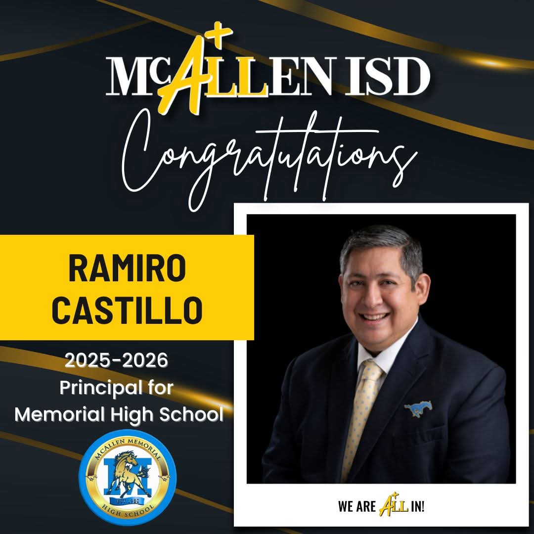Please help us Welcome and Congratulate our new Principal, Mr. Ramiro Castillo!

 Congratulations, Mr. Castillo!