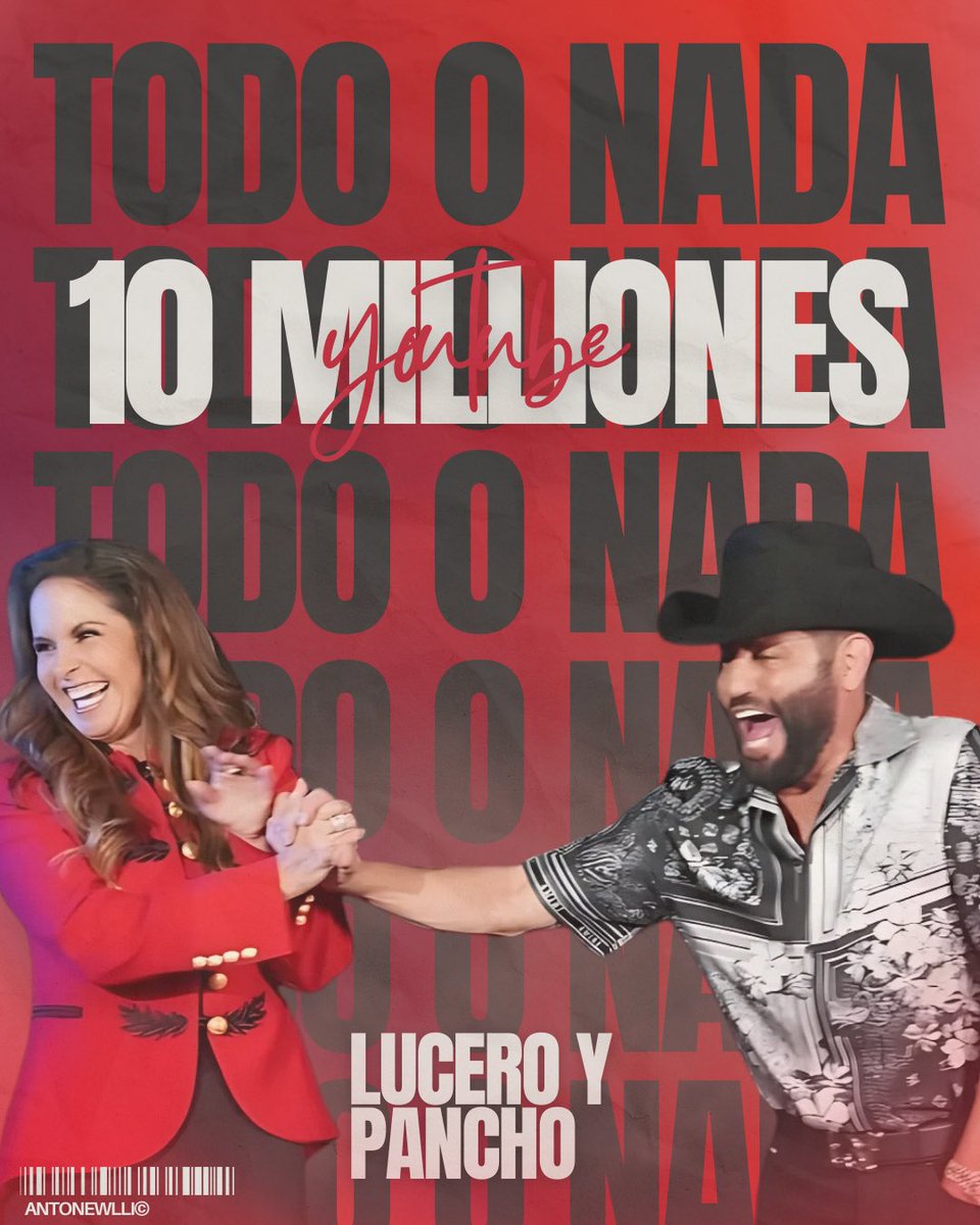 antonewlli's tweet image. LLEGAMOS A 10 MILLONES! Qué felicidad ver TODO O NADA siendo un éxito. Felicidades @LuceroMexico y @panchobarraza20 ❤️‍🔥🤠

#TodoONada | TODO O NADA