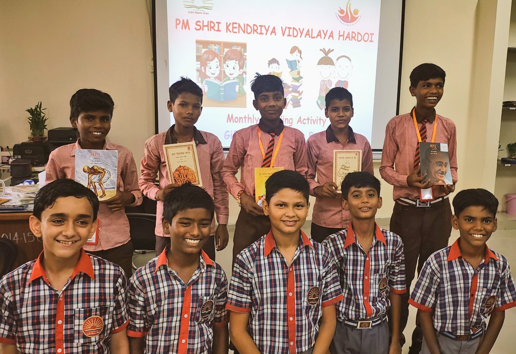 kvhardoi's tweet photo. A fantastic initiative by PM SHRI Kendriya Vidyalaya, Hardoi!
Our students celebrated "Gift a Book, Get a Friend" by sharing books with peers from Govt. Upper Primary School, Odra Pachlai and Govt. Composite School, Bikapur. This event beautifully embodies the values of #NEP2020, promoting a culture of reading, empathy, and #LifelongLearning.
@KVS_HQ @KVS_Lucknow #Education #CommunityBuilding #Literacy