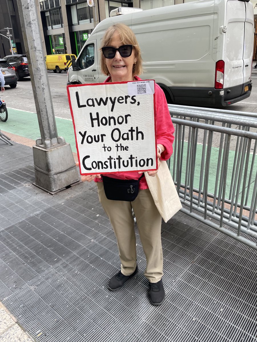 Spotted outside the offices of Paul Weiss this morning in NYC