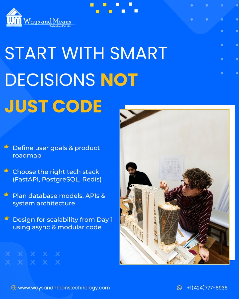 WMTechnology's tweet image. How we build Python apps that scale:
Plan right → Build modular → Launch strong → Optimize forever.
Here’s our 4-step workflow.
#WMTechnology #PythonDev #BackendWorkflow #FastAPI #CleanCode
waysandmeanstechnology.com | +1 (424) 777-6936