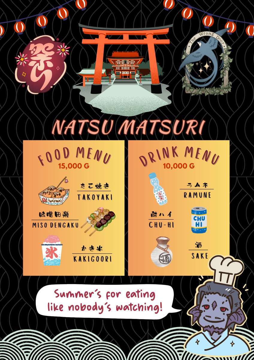 🎐 Here's what we'll be serving up this Saturday! 🍡🍧

Stroll the festival grounds, eat like no one’s watching &amp; chill with our guides ✨

🍴 Indulge in our tasty Takoyaki, Miso Dango, and Shaved Ice!
🥤 Taste the refreshing Ramune, Chu-hi, and Sake