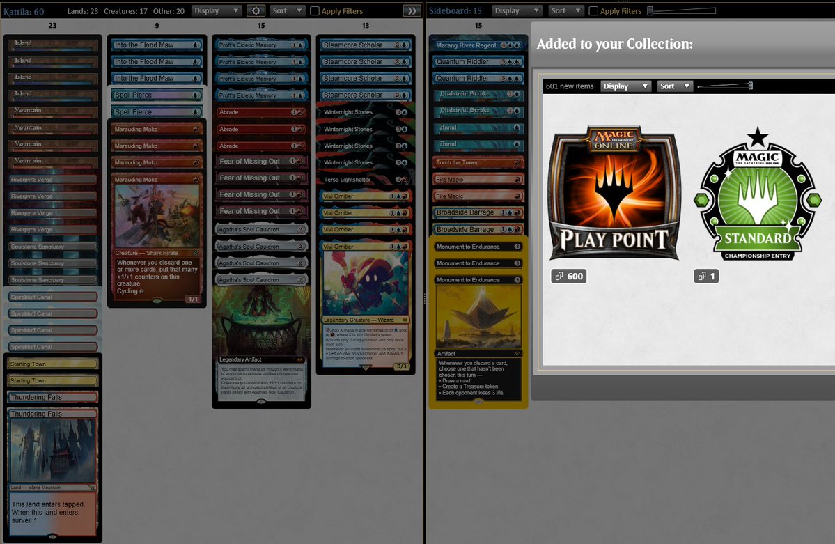 Nikita Aseev (56 days until freedom) (@univercemtg) on Twitter photo I WON A STANDARD LCQ WITH THE BEST BUILD OF CAULDRON OUT THERE
THIS IS MY FIRST ONE EVER, I AM SO HAPPY YOU DON'T EVEN KNOW
Won vs 4 mirrors and uw control
MASSIVE shoutout to <a href="/GrindstoneMTGO/">Team Grindstone</a>, we worked a lot on the list together, could not have done this without yall
<a href="/fireshoes/">Robert Taylor🔥</a> I WON A STANDARD LCQ WITH THE BEST BUILD OF CAULDRON OUT THERE
THIS IS MY FIRST ONE EVER, I AM SO HAPPY YOU DON'T EVEN KNOW
Won vs 4 mirrors and uw control
MASSIVE shoutout to <a href="/GrindstoneMTGO/">Team Grindstone</a>, we worked a lot on the list together, could not have done this without yall
<a href="/fireshoes/">Robert Taylor🔥</a>