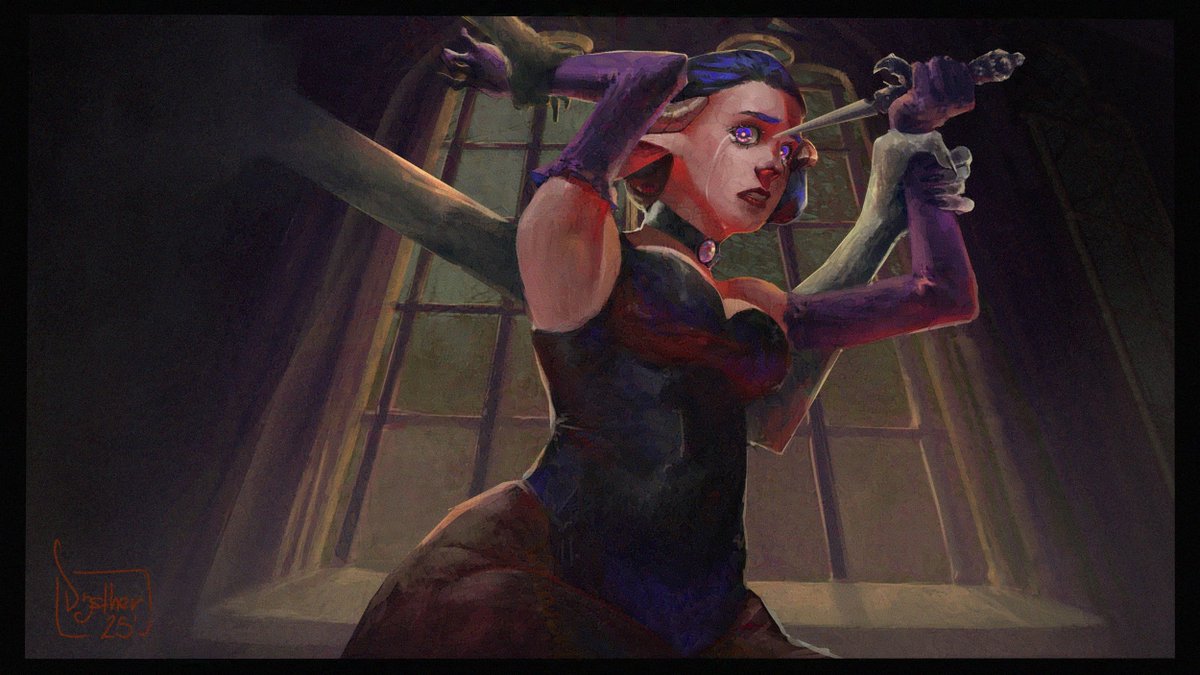 Did you know? In Omonora's lore, it is implied that the choice she makes to pledge herself to her deity is not entirely her own. But being an impressionable young woman at the time, she convinced herself that it was...

Art credits go to Dysther on D.A.!

| #Vtuber | #Omonorart |