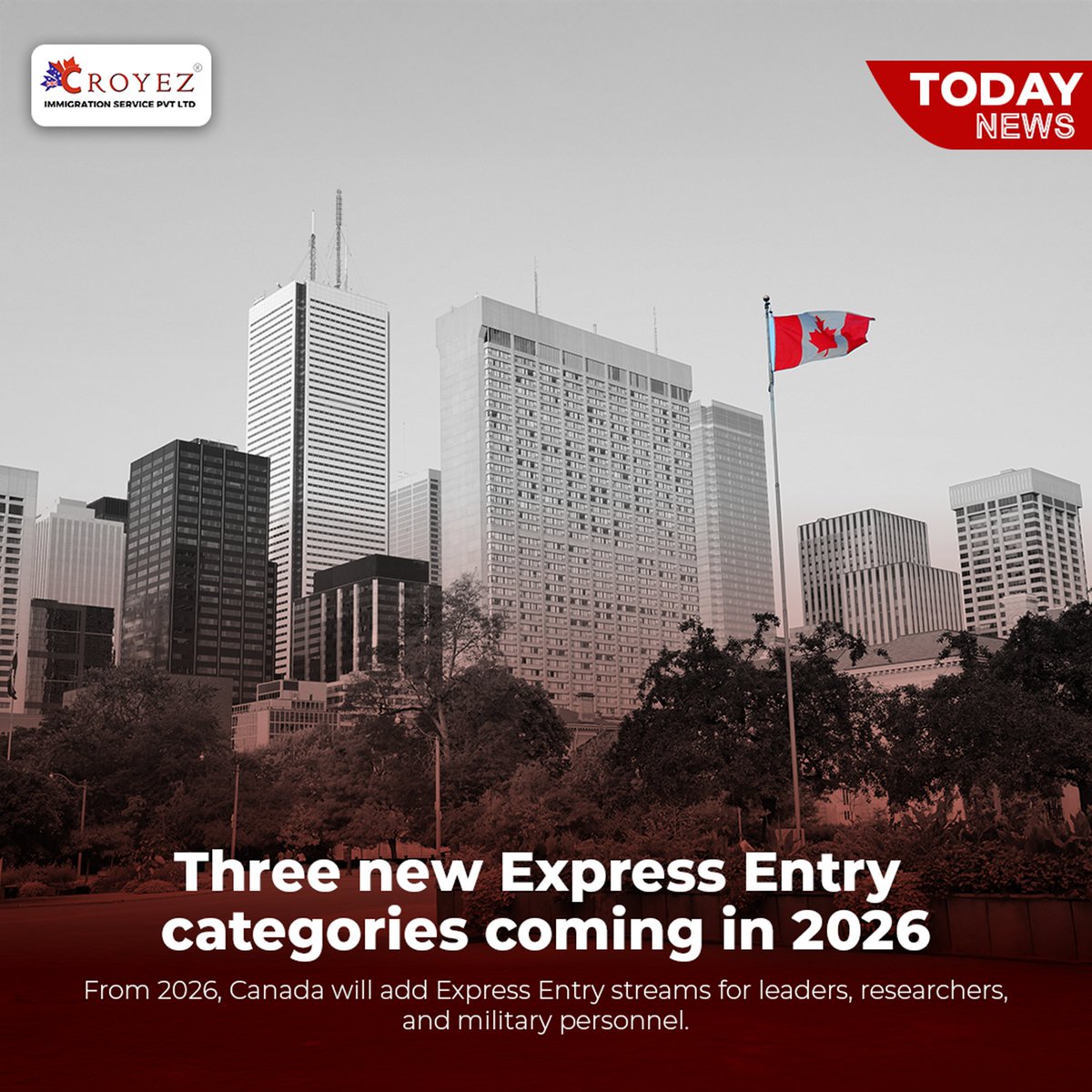 croyez_official's tweet image. 🚨 Big News for 2026! Canada to introduce 3 new Express Entry categories for leaders, researchers &amp;amp; military personnel. 🇨🇦 Be future-ready with Croyez!

#CanadaExpressEntry #ImmigrationNews #CanadaPR #ExpressEntry2026 #CroyezImmigration #CanadaImmigration #FutureReady