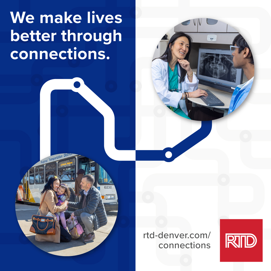 RideRTD's tweet image. We're here to get you where you need to go between work, school, or time with the people who matter most. The convenience of riding bus Route 0 allows Melanie to balance family life and a busy dental practice with ease. Where will RTD take you?
#RideRTD #TakeTransit #Connections