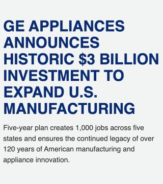 🚨 JUST IN:  Another win!  GE Appliances announces historic $3,000,000,000.00 investment to expand U.S. manufacturing!