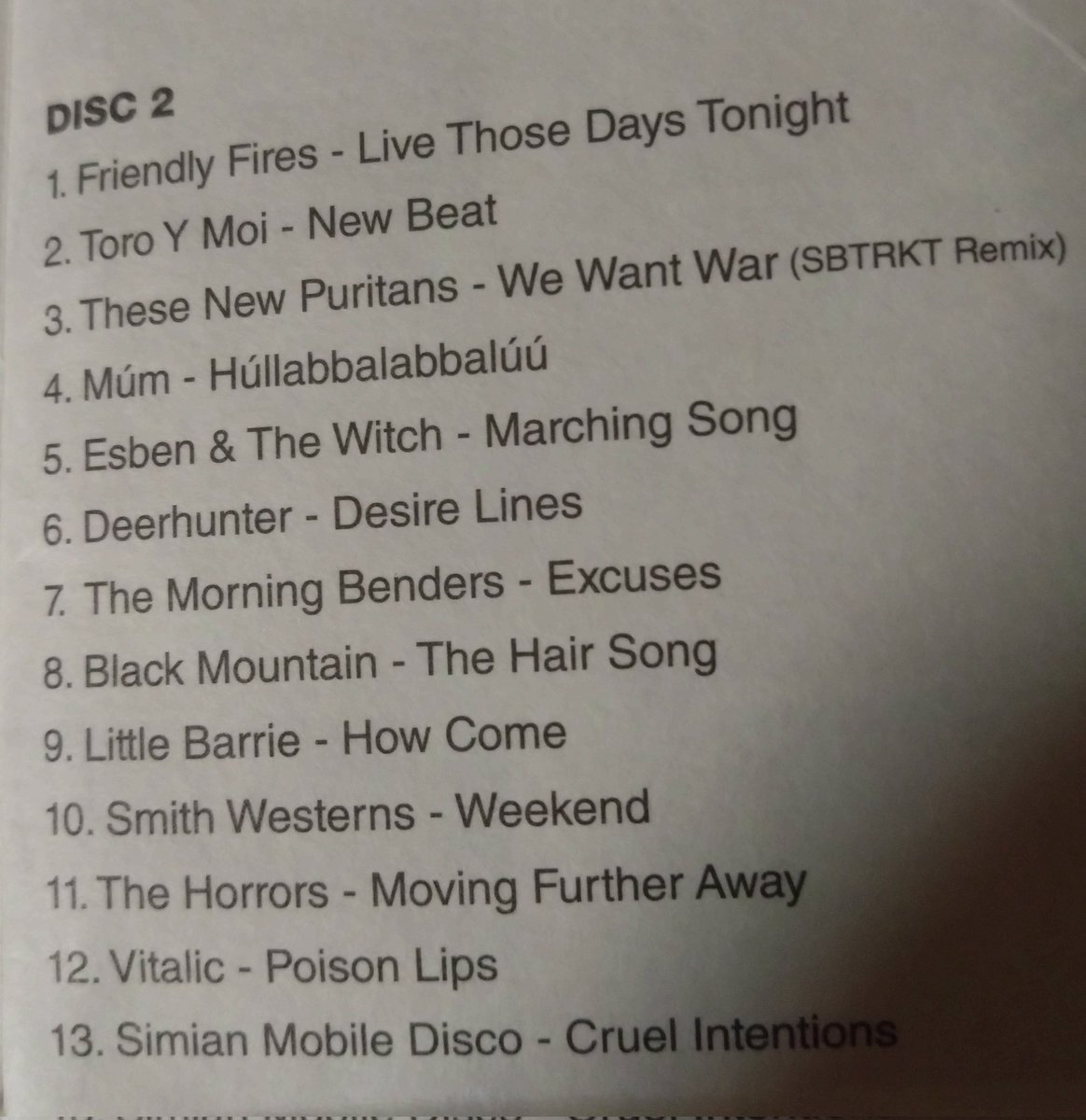 布団の中から😴

🇬🇧FRIENDLY FIRES
🎙️Live Those Days Tonight
youtu.be/ArfRdgi8BlE?si…

🏴󠁧󠁢󠁥󠁮󠁧󠁿THESE NEW PURITANS
🎙️We Want War
youtu.be/GIfKqgWPVvk?si…

🇺🇲THE MORNING BENDERS
🎙️Excoses
youtu.be/7jgmgE-QDzA?si…

？VITALIC
🎙️Poison Lips
youtu.be/I2dfGC1oziE?si…